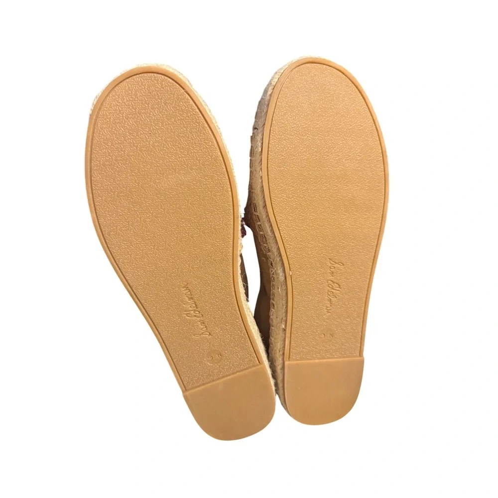 NWOT Sam Edelman Womens 9.5W Espadrille Flats‎ Tan Woven Leather Slip On Shoes